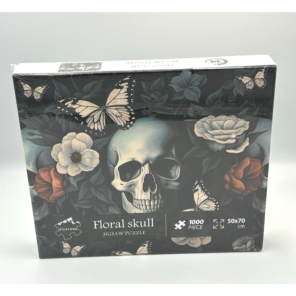 Floral Skull Jigsaw Puzzle 1000 Piece Whimsygoth Moody Bohemian Sealed